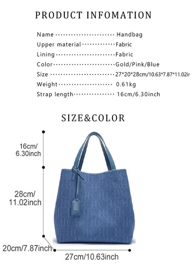 Chchmu CHCH New Fashionable Design Women's Large-capacity Tote Bag Blue - Image 4